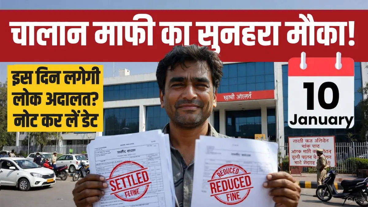 दिल्ली राष्ट्रीय लोक अदालत 10 जनवरी 2026 ट्रैफिक चालान निपटारा