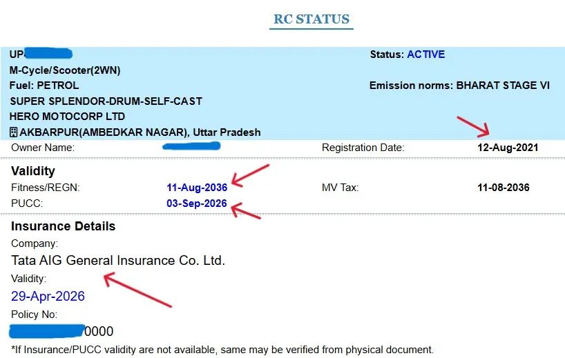 vehicle details view