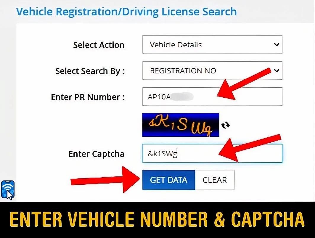 Enter Vehicle Registration Number and Captcha Enter Vehicle Registration Number and Captcha