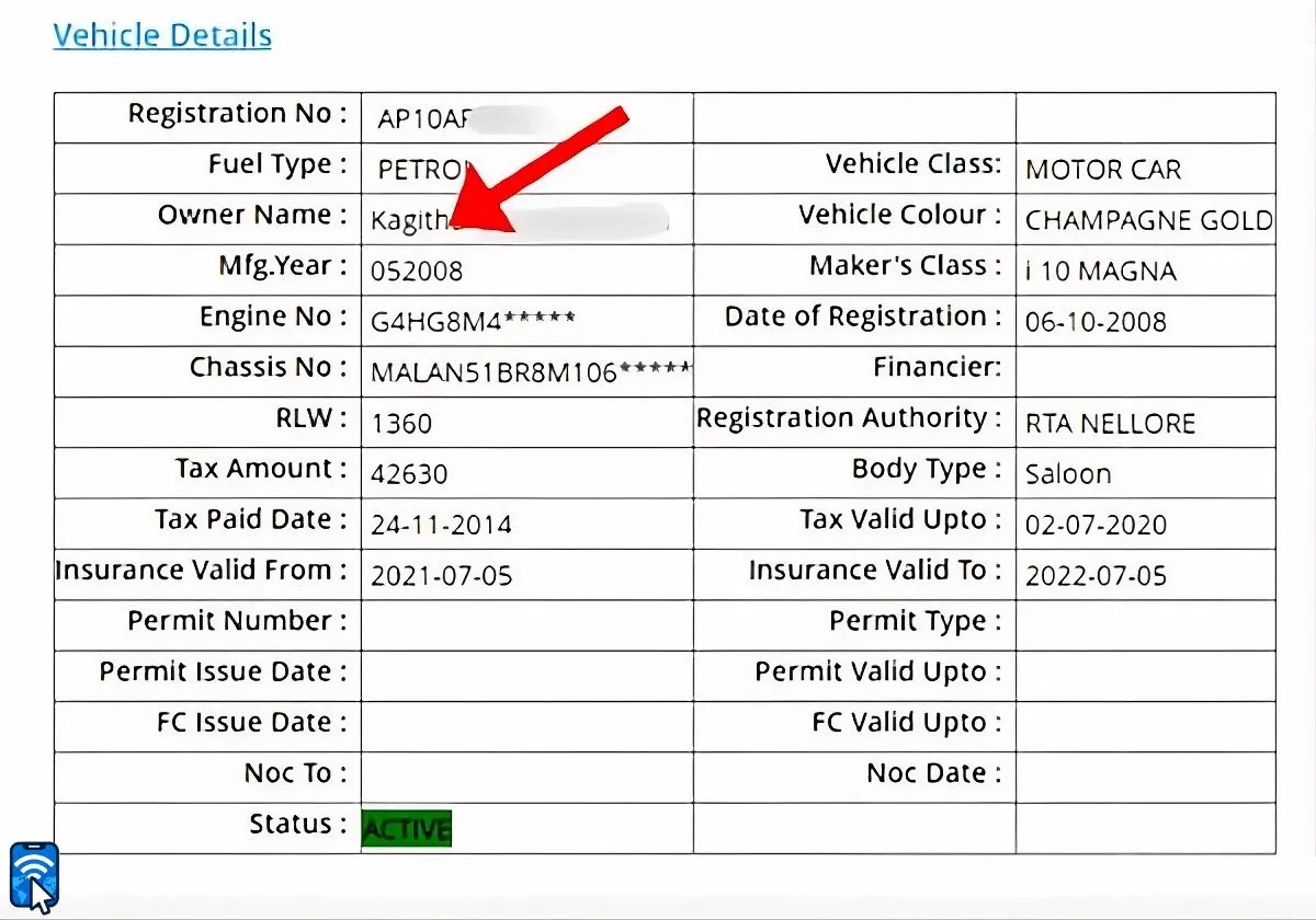 Andhra Pradesh Vehicle Owner Details Andhra Pradesh Vehicle Owner Details