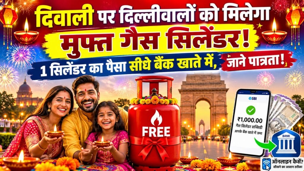 दिवाली 2026 पर दिल्ली फ्री LPG सिलेंडर योजना की पात्रता जानिए दिवाली 2026 पर दिल्ली फ्री LPG सिलेंडर योजना की पात्रता जानिए