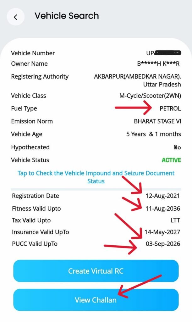 गाड़ी के कागज ऑनलाइन कैसे चेक करें? RC, Insurance, PUC और Challan Status एक जगह ऐसे देखें 2 गाड़ी के कागज ऑनलाइन RC, Insurance, PUC और Challan Status कैसे चेक करें?